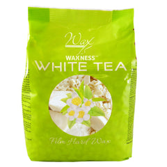 Waxness Hard Wax Beads White Tea Cream closeup reveals natural resin base suitable for sensitive skin.
