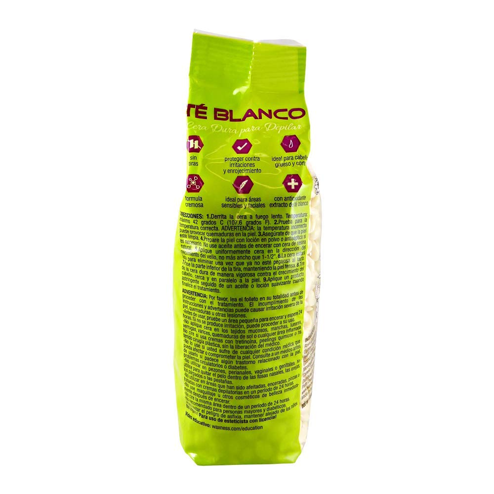 Waxness White Tea Cream beads made in Italy with antioxidant extract.