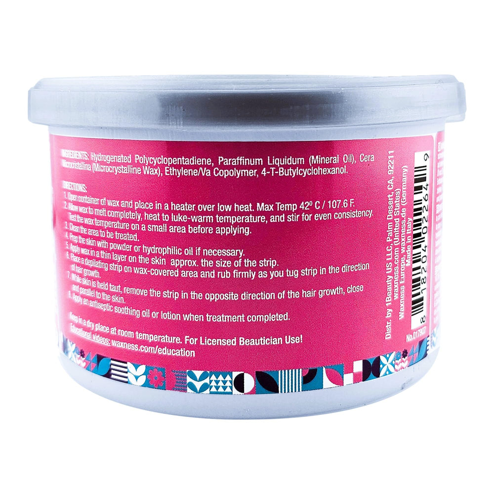 Waxness Sensi Clear wax melt in glass pot shows glass-like melt for sensitive skin.