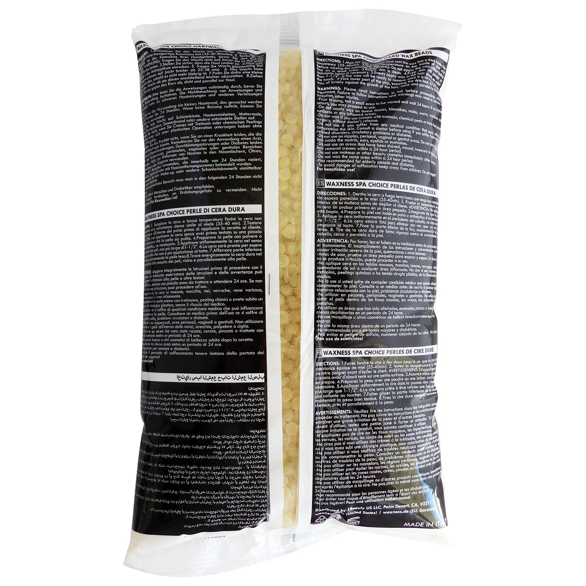 Waxness Spa Choice honey gel beads in a salon setting for high-volume waxing.