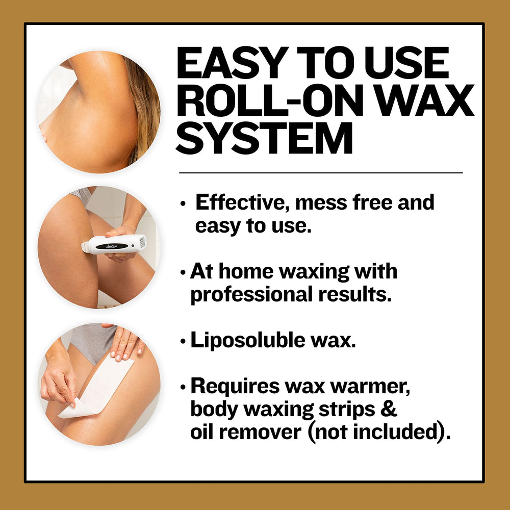 Waxup Gold Roll On roller setup showing unlocking and ready-to-use refill
