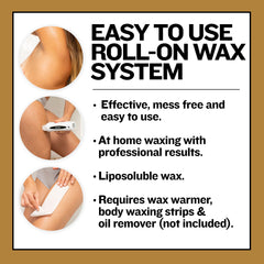 Waxup Gold Roll On roller setup showing unlocking and ready-to-use refill