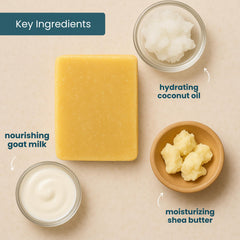 Way Natural Honey Oatmeal goat milk soap bar with creamy lather.