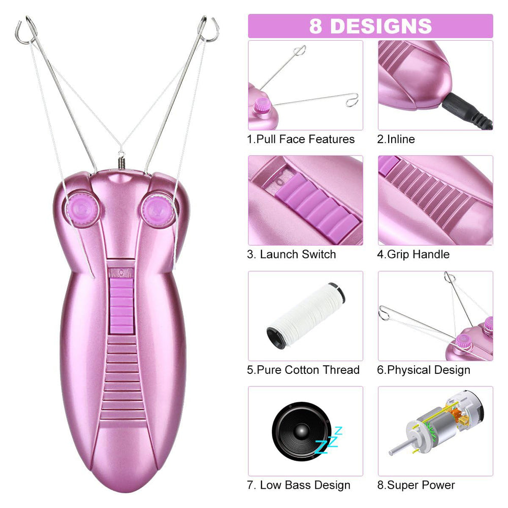 WAYCOM facial hair remover with included fashion headband for safer, more convenient use.