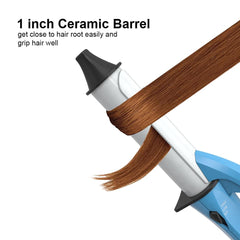 Wazor mini curling iron travel-ready fits in luggage or gym bag.