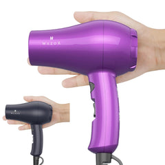 Wazor mini lightweight hair dryer with concentrator nozzle for precise on-the-go styling.