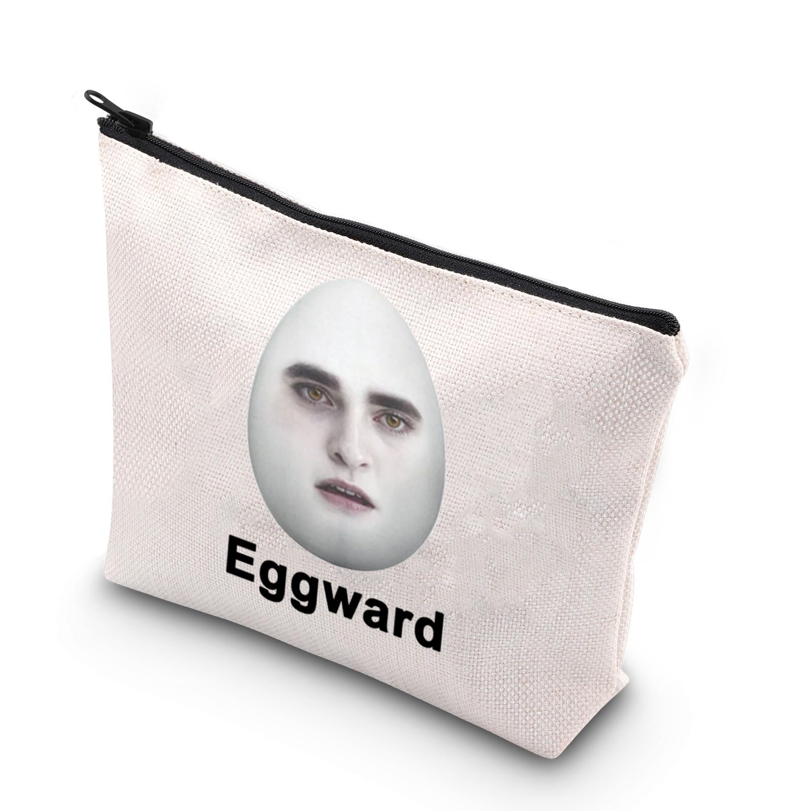 WCGXKO Eggward makeup bag front view with marble print for stylish travel.