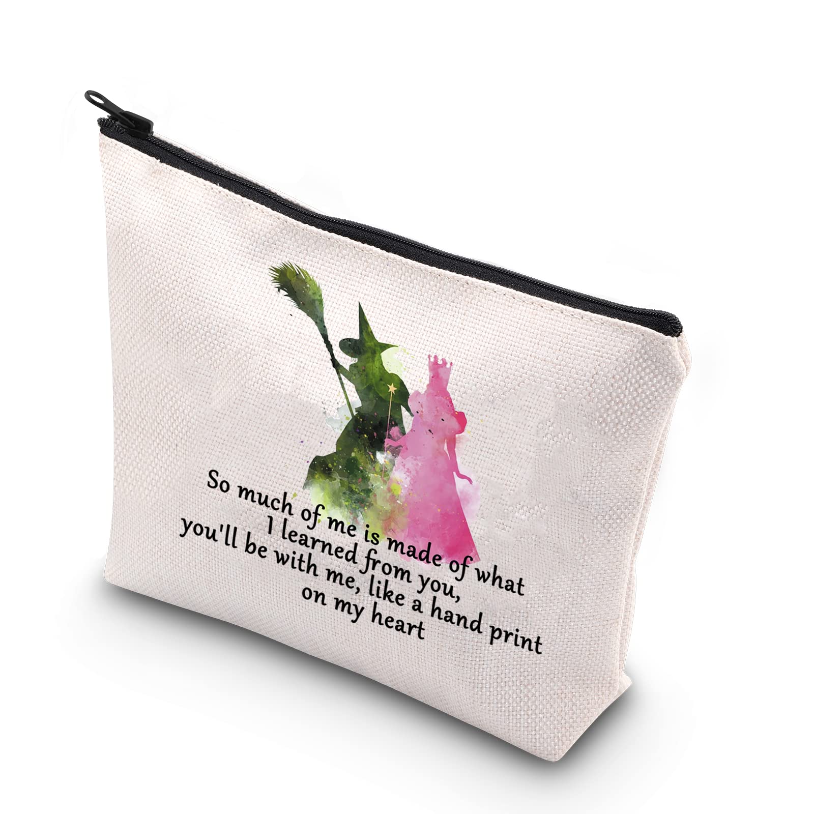 WCGXKO musical makeup bag front view with marble print for stylish storage