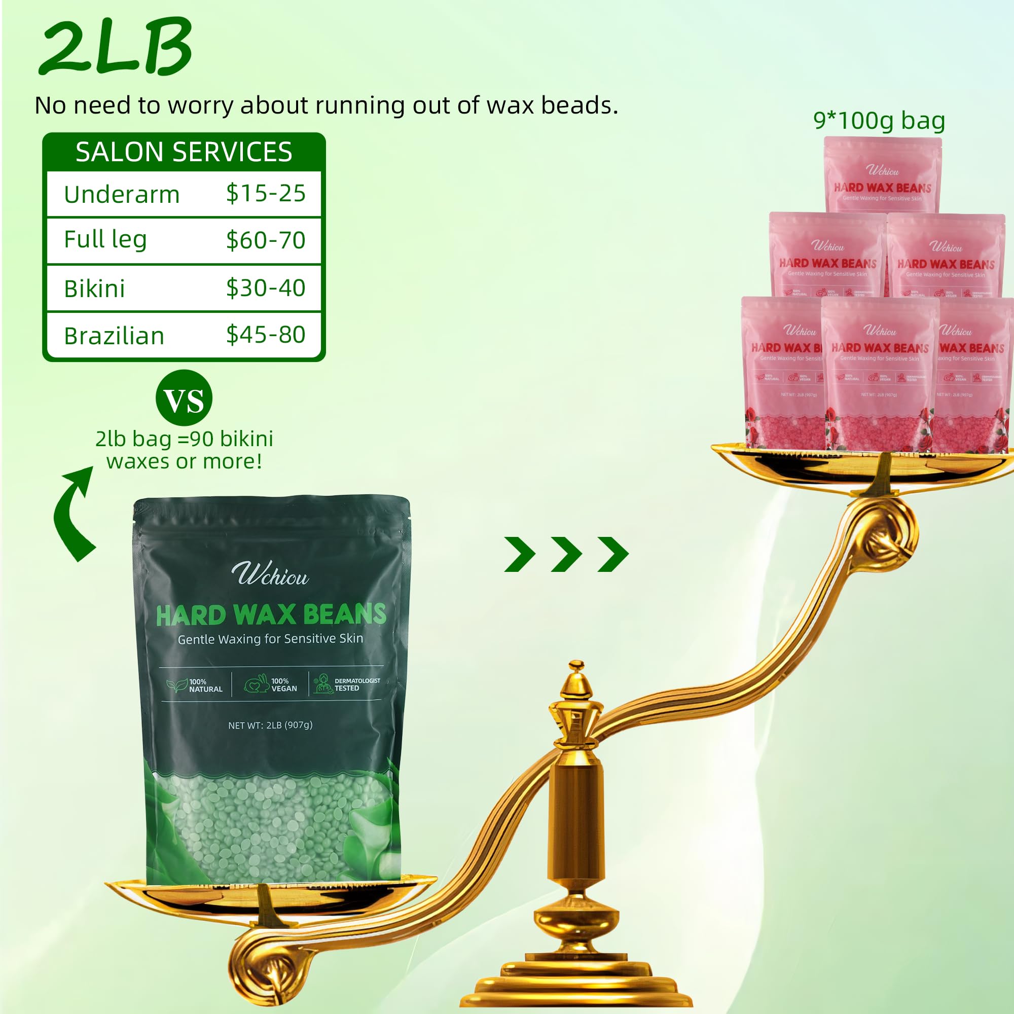 Wchiou face and eyebrow waxing beads offering gentle hair removal.