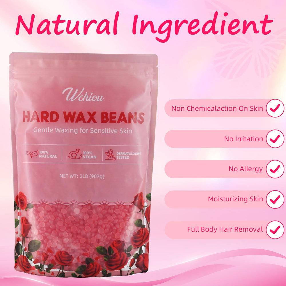 Wchiou rose formula wax beads pour view for at-home waxing