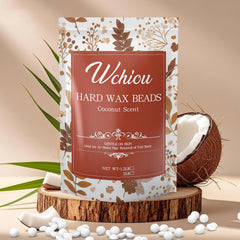 Close-up of Wchiou wax beads texture showing smooth, low-irritation formula