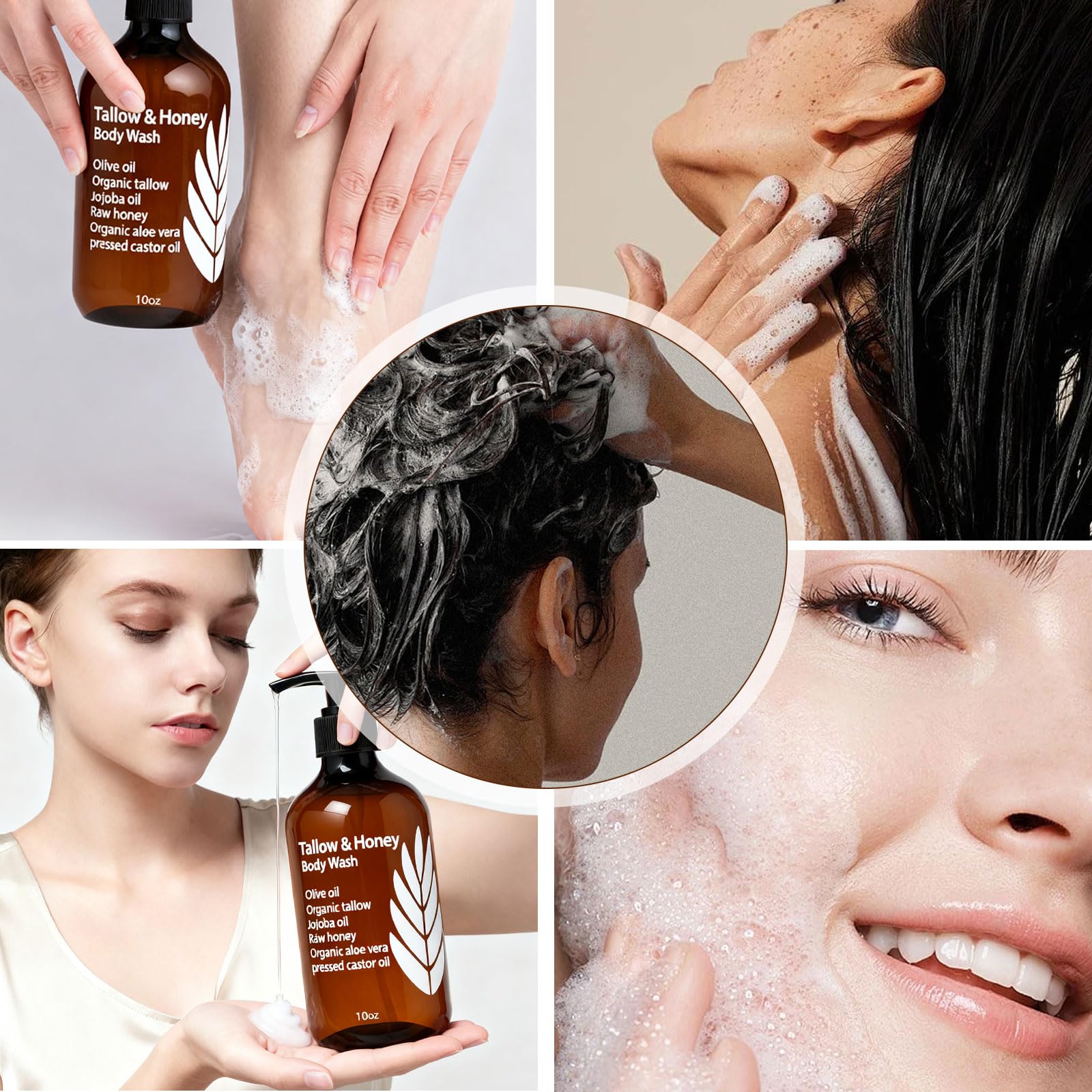 WDVNEX Grass-Fed Tallow and Honey ingredients highlight shea butter and natural oils for nourished skin.