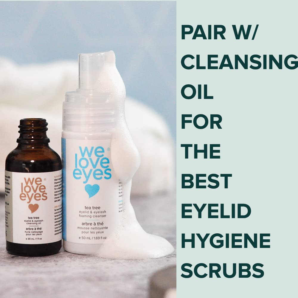 We Love Eyes packaging close-up shows vegan cruelty-free formula with probiotic preservative system