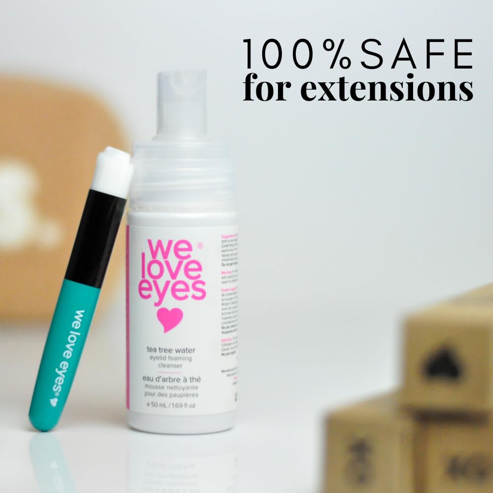 We Love Eyes Tea Tree Water Foaming Cleanser texture - gentle bubbles for lash care