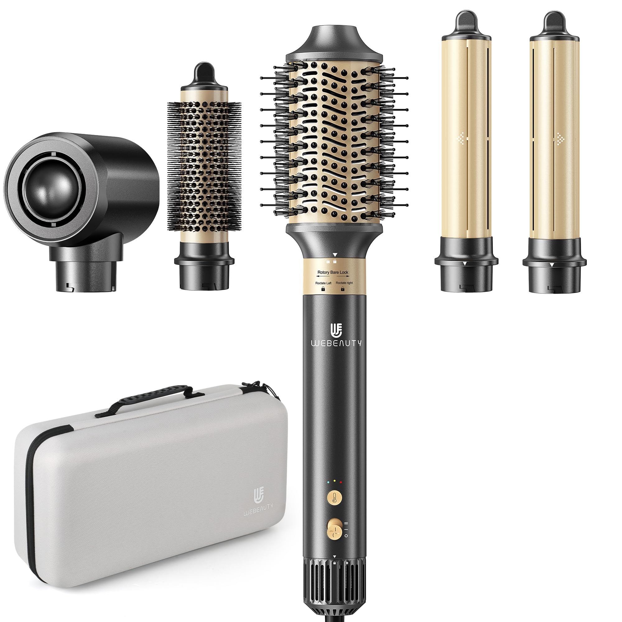 WeBeauty 5-in-1 hair dryer brush powering quick, smooth drying in practice