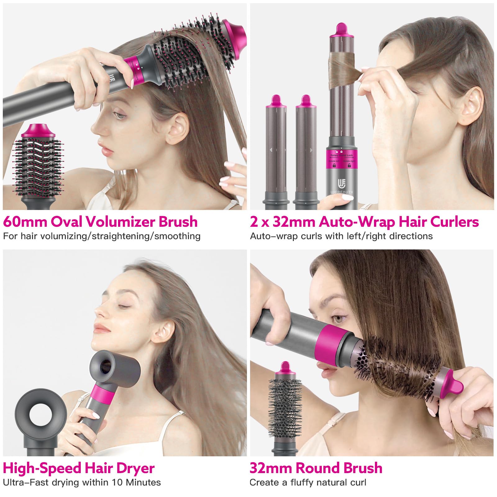 WeBeauty 5 in 1 hot air brush small round brush adding smooth texture