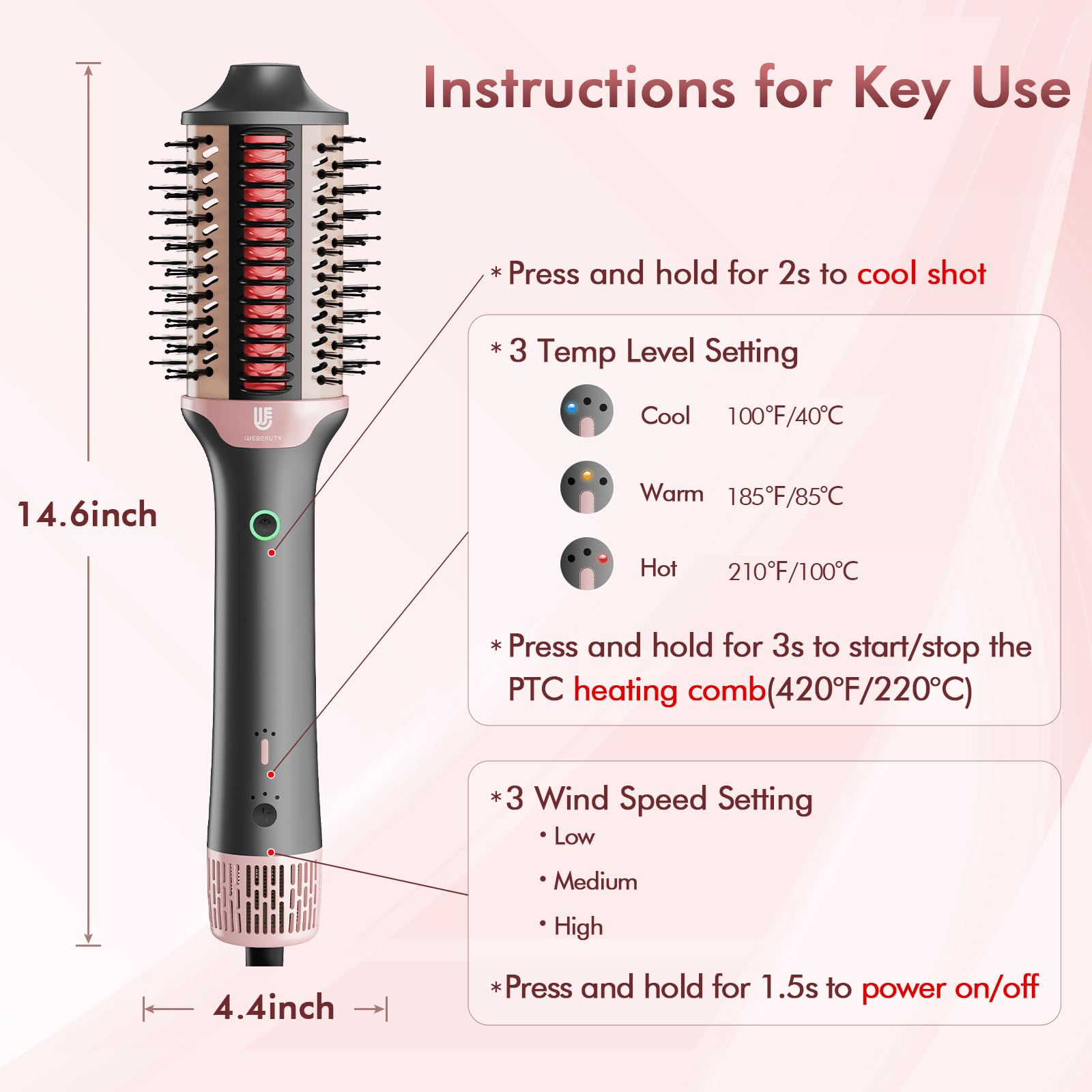 webeauty aluminum barrel delivers durable heat distribution for even styling