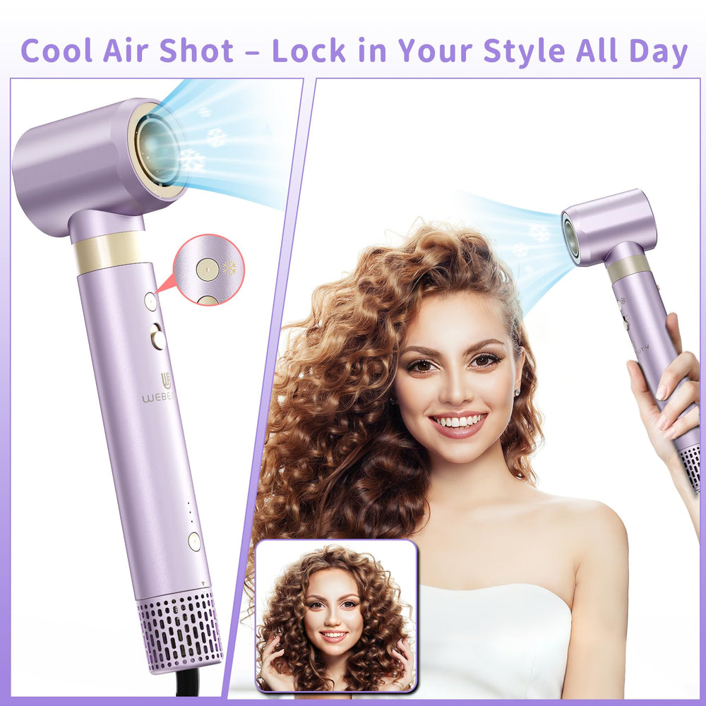 webeauty hair-dryer-brush-8in1-cool-shot provides long-lasting hold and cool finish