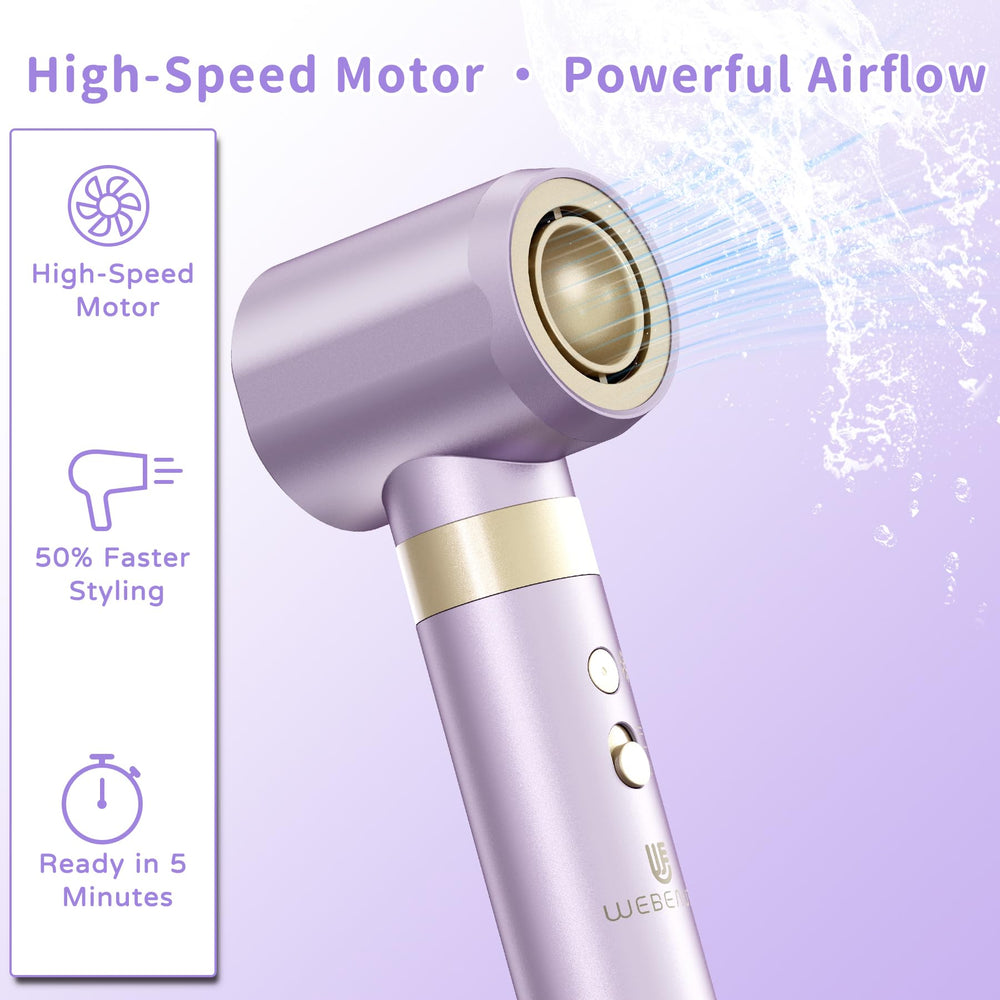 webeauty hair-dryer-brush-8in1-drying action demonstrates fast drying and volume