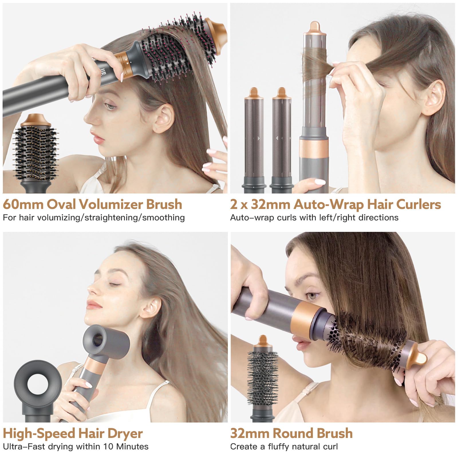 webeauty oval volumizing brush 60mm adds lift and body