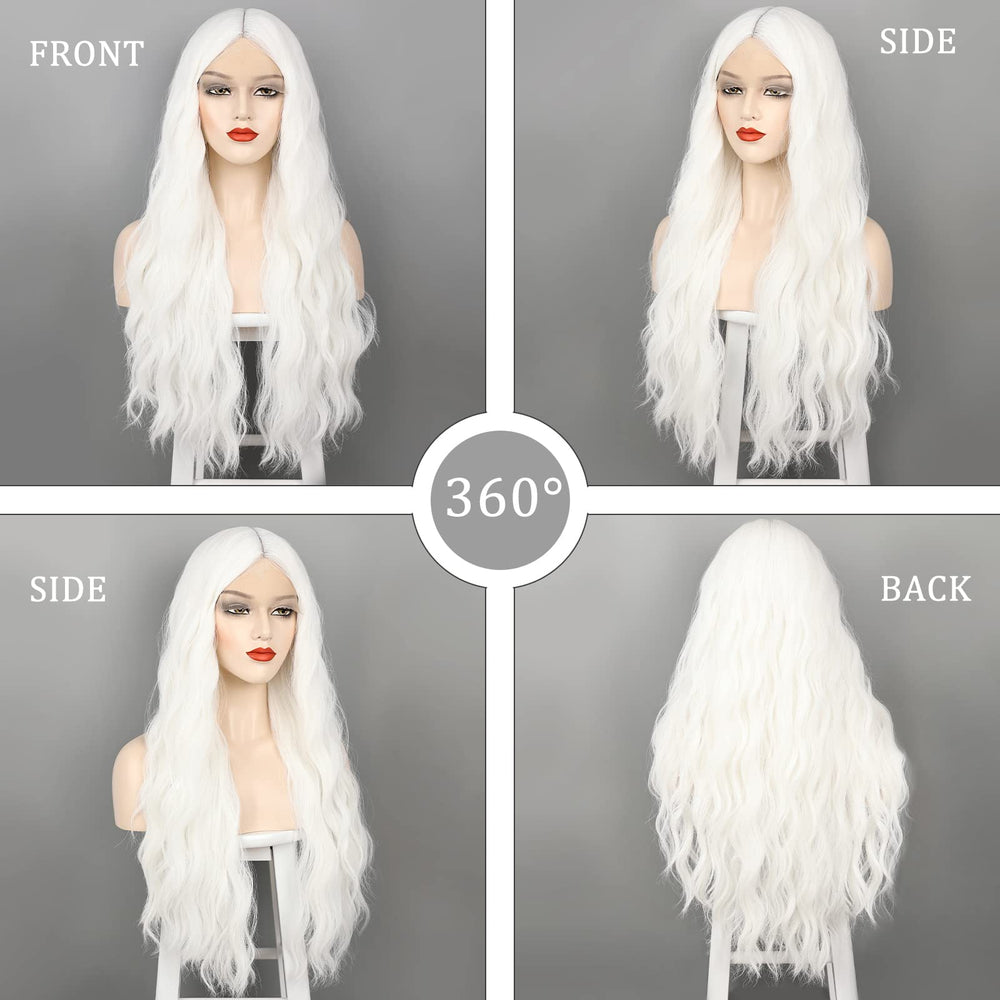 WECAN wig middle-part with soft silky fiber enables versatile styling and comfortable daily wear