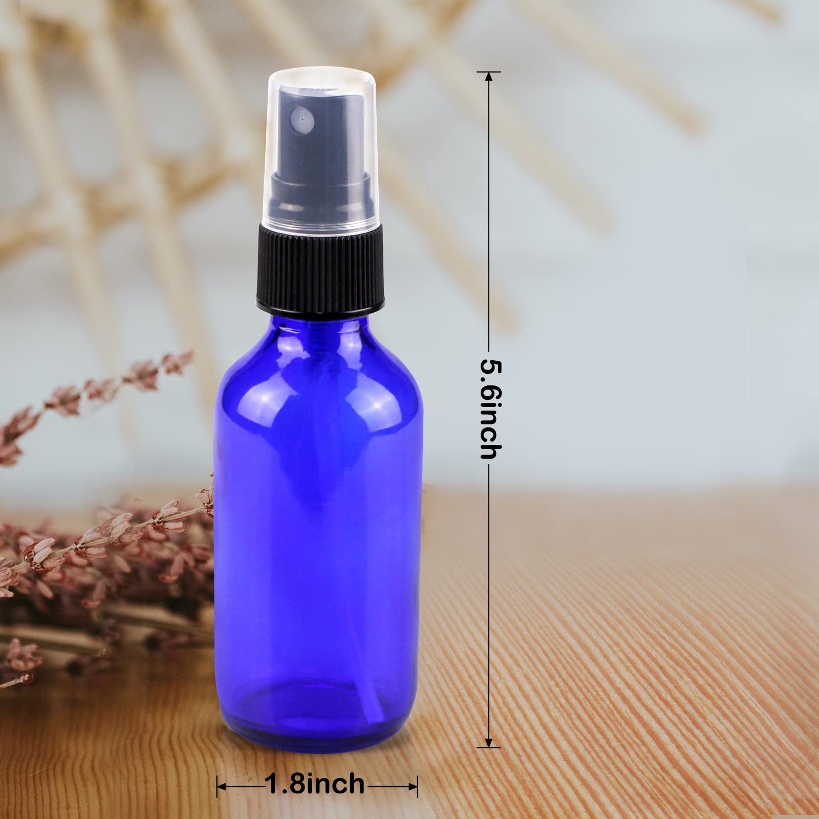 Wedama 4oz mini glass spray bottles blue travel-size fits in makeup bag.