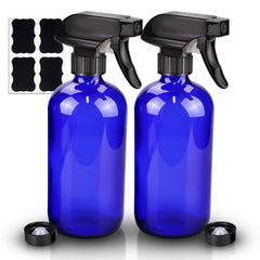 Wedama glass spray bottle blue front view for cleaning tasks