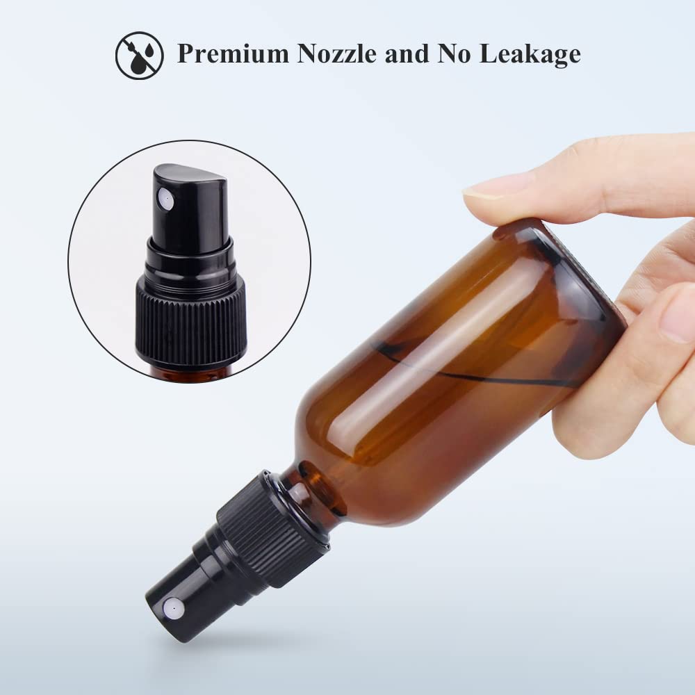 Wedama spray bottle amber glass 2oz size-comparison shows portable travel size