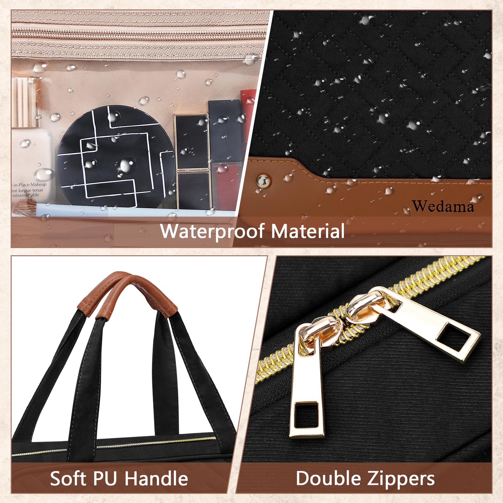 Wedama toiletry bag 304 stainless-steel hook adds sturdy hanging convenience