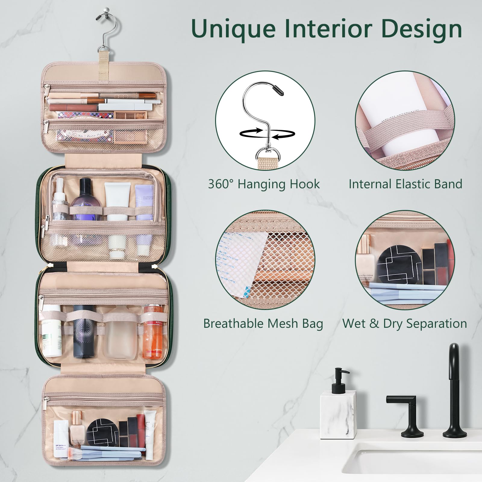 Wedama 360-degree hook for hanging in bathrooms or hotel rooms