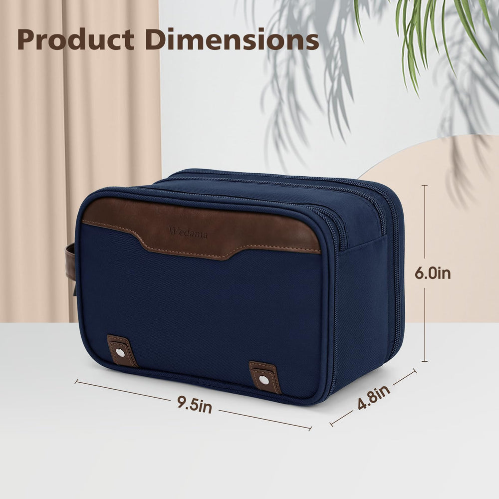 Wedama toiletry bag double zippers and magnetic buckle secure items during travel