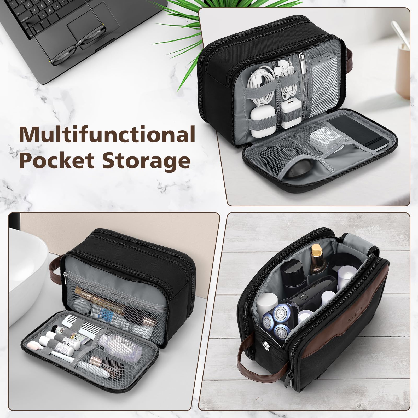 Wedama Toiletry Bag double-zipper design for easy access.