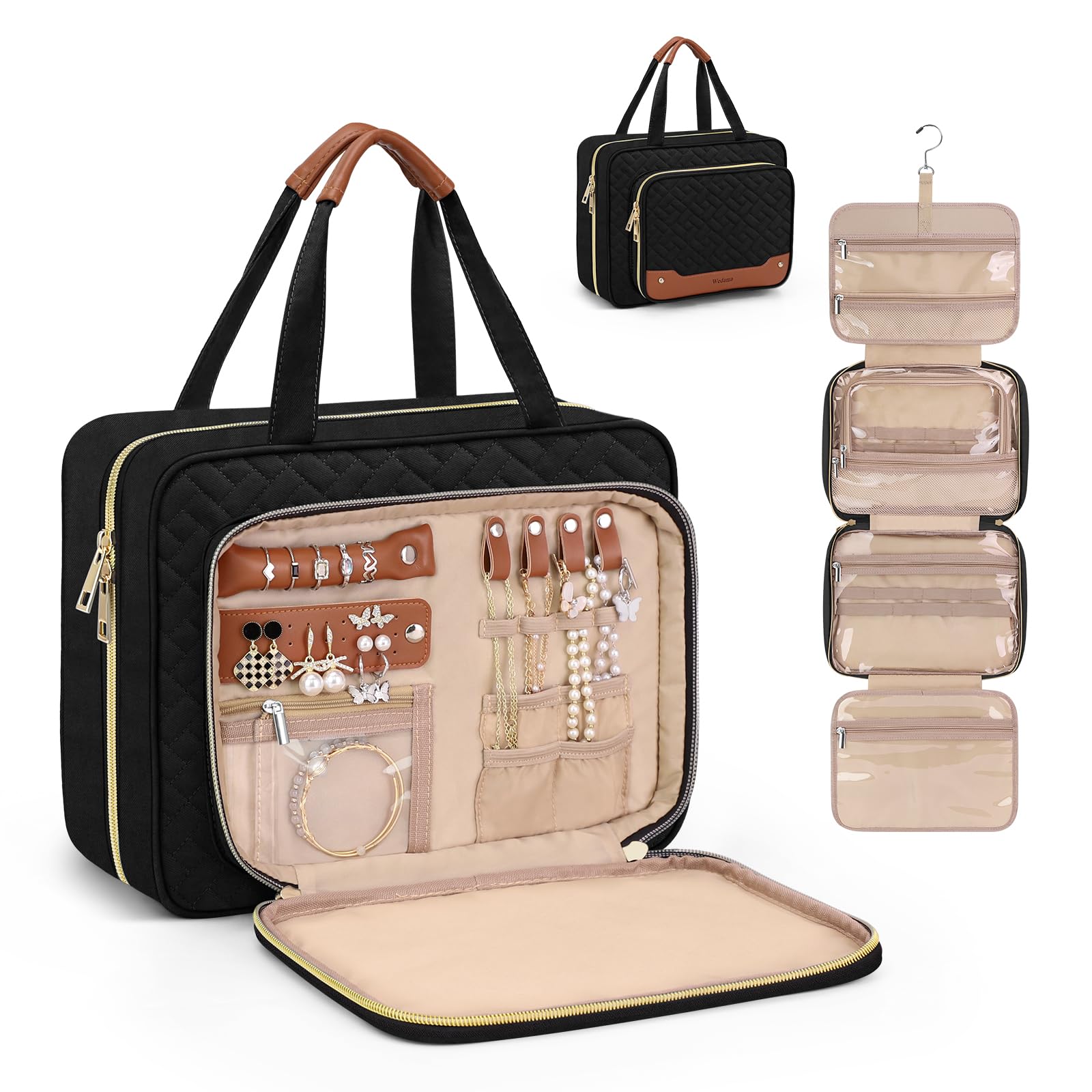 Wedama Toiletry Bag hanging hook ready for easy access on trips