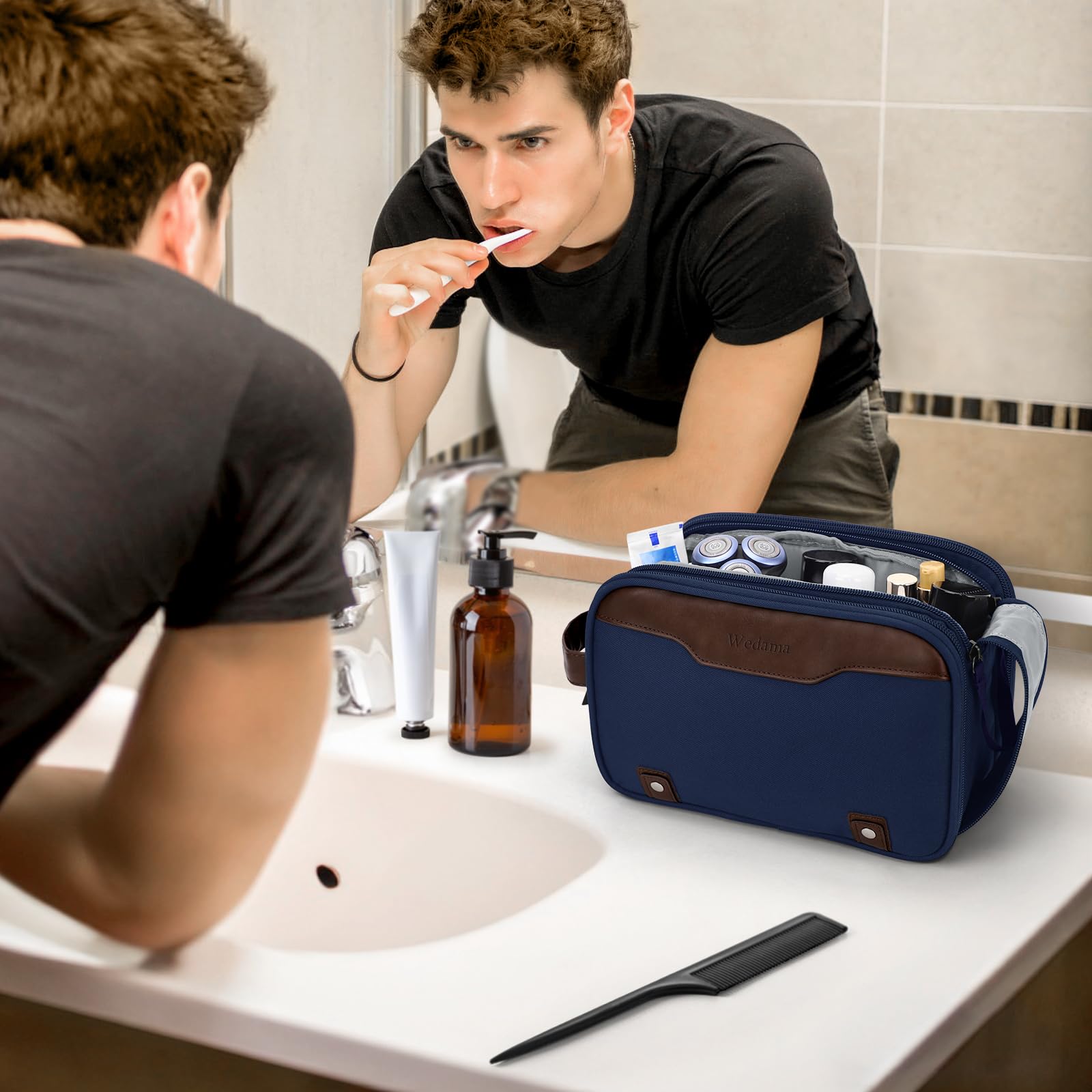 Wedama toiletry bag large capacity fits a full set of essentials
