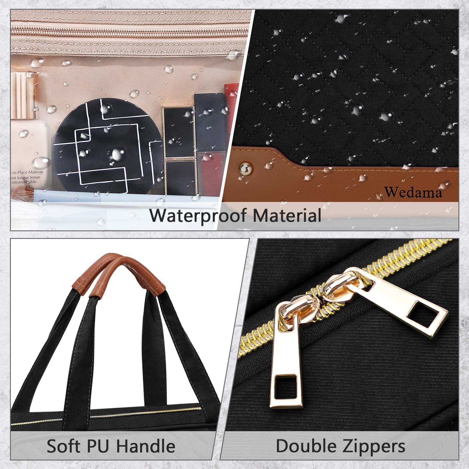Wedama Toiletry Bag PU leather details add durable style