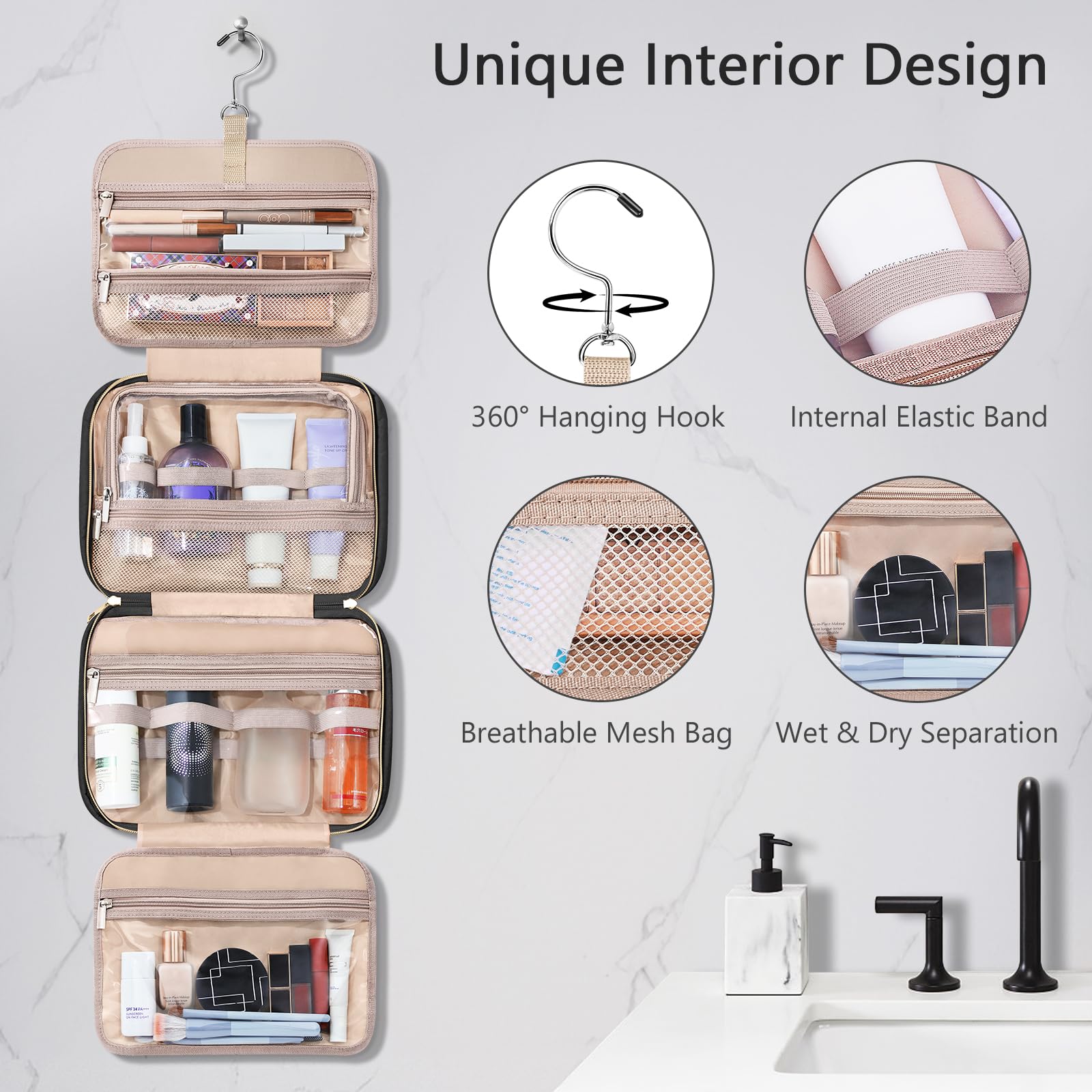 Wedama Toiletry Bag waterproof material protects contents
