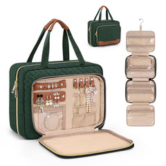 Wedama dark green toiletry bag rolled for compact travel organization