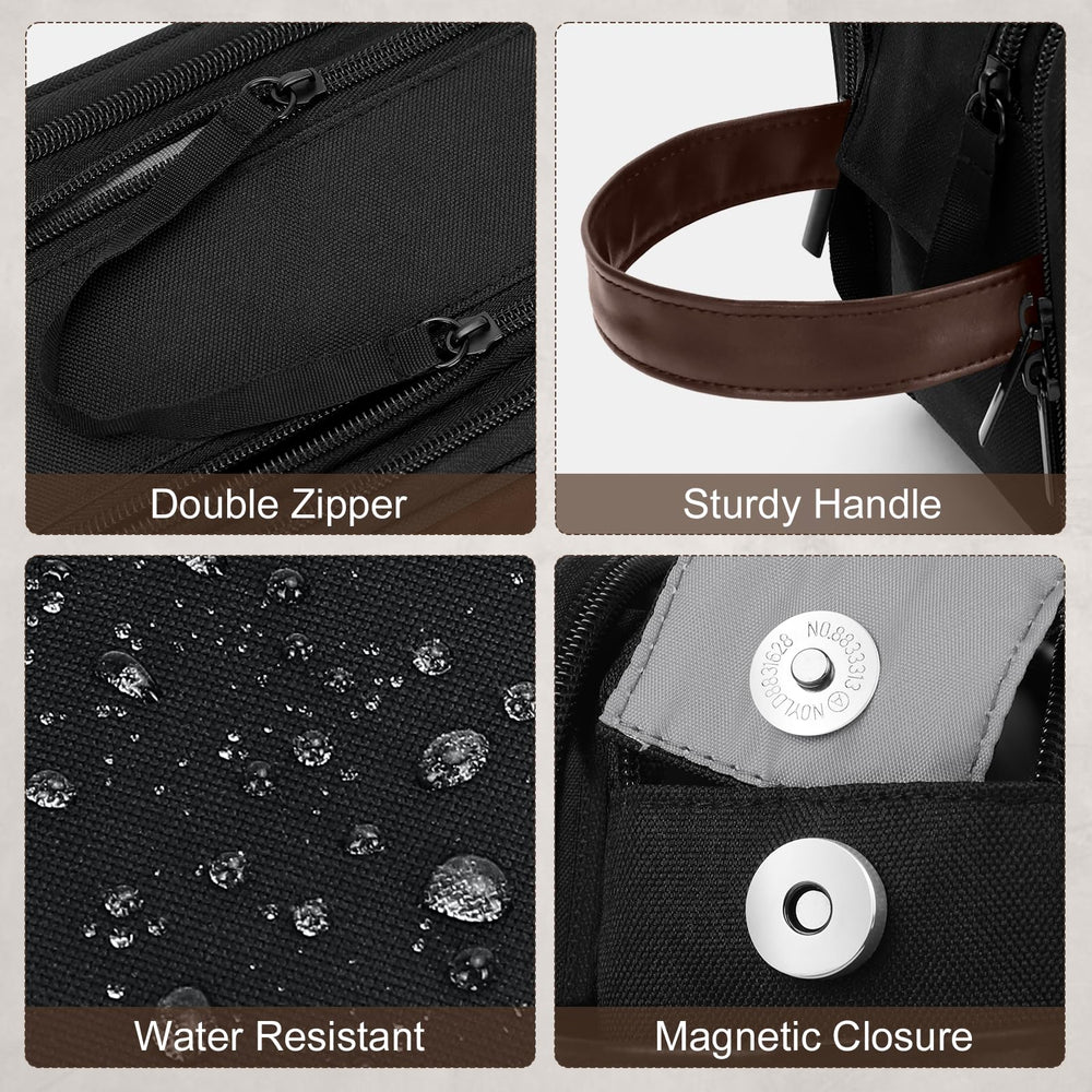 Wedama waterproof Oxford exterior protects contents in damp bathrooms and luggage.