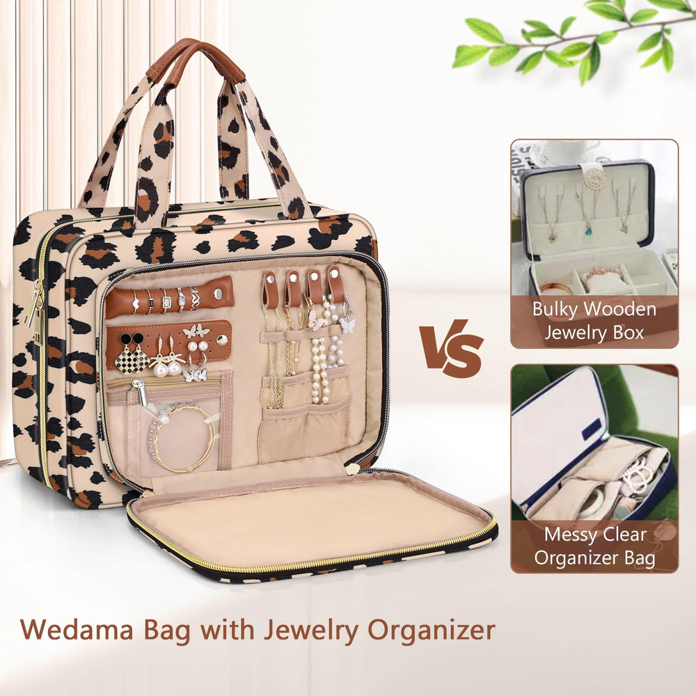 Wedama waterproof PVC exterior protects cosmetics during travel