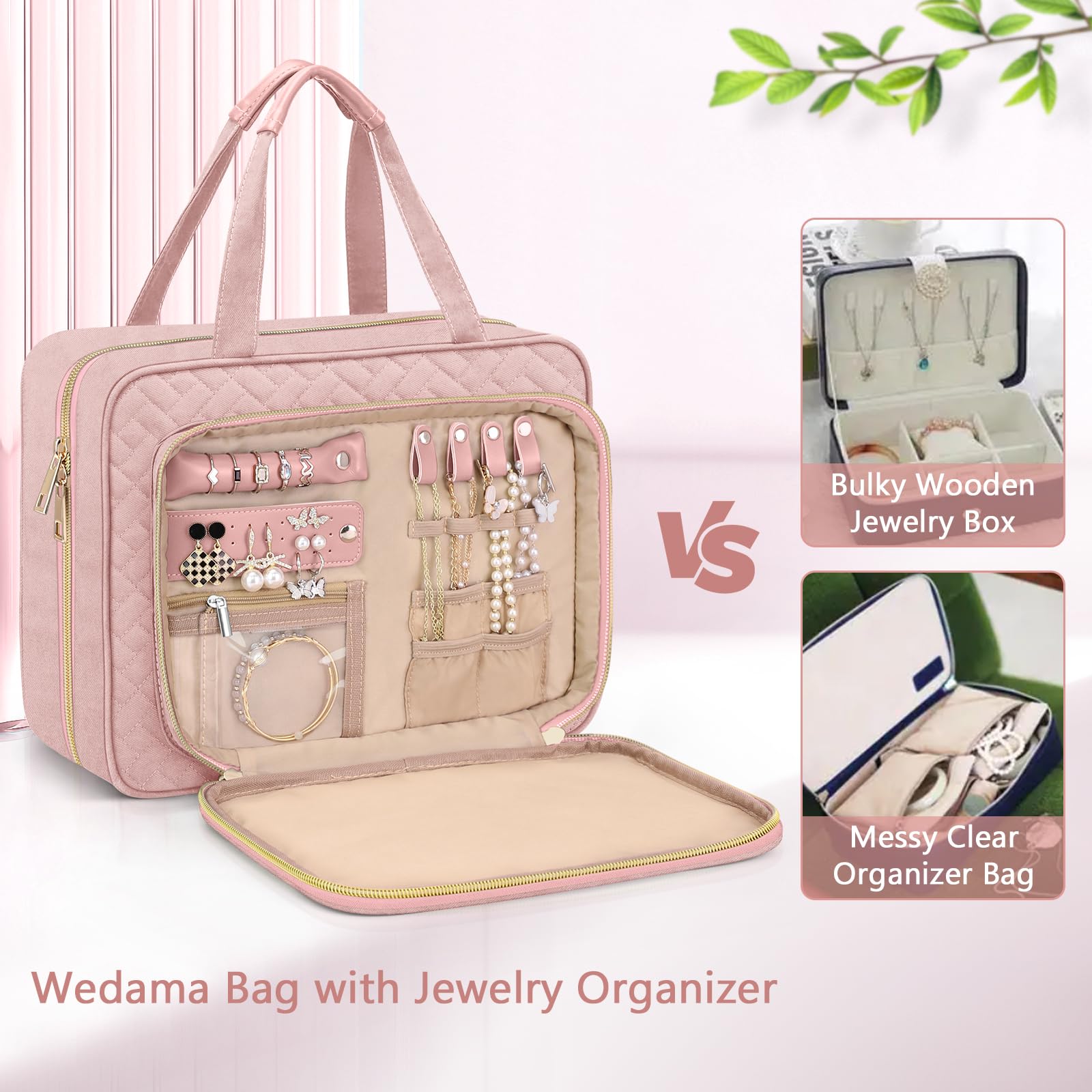 Wedama waterproof PVC bag protects cosmetics during travel and splashes