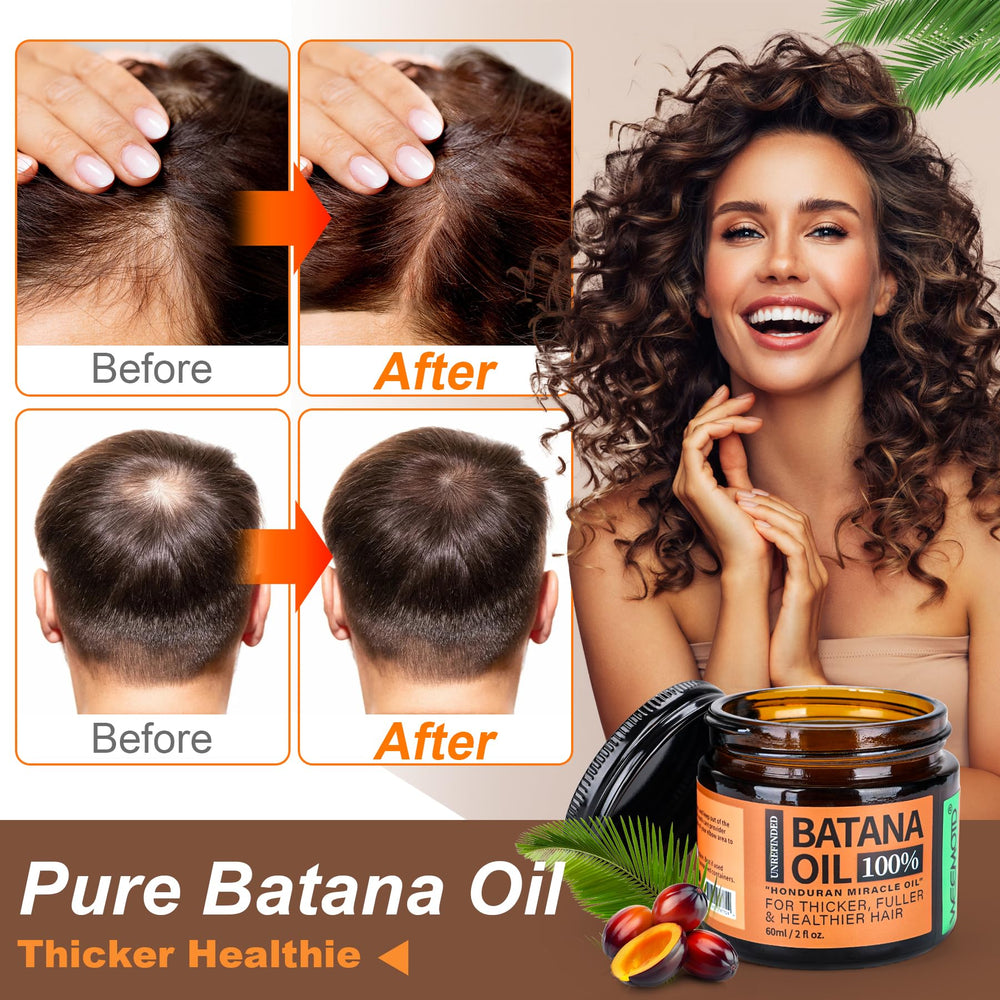 WEEMOTD Batana Oil on shelf suggests ready-to-use treatment for dry, frizzy hair.