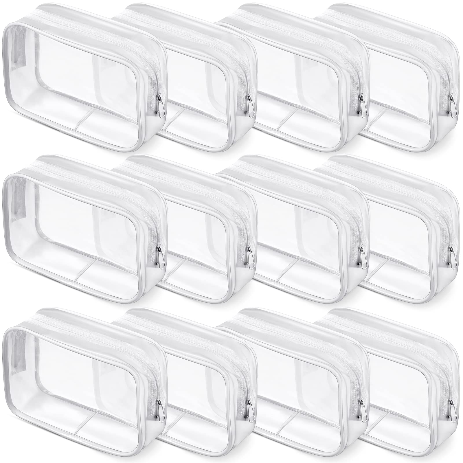Weewooday clear makeup bags—12-piece set, see-through design for fast cosmetics access.