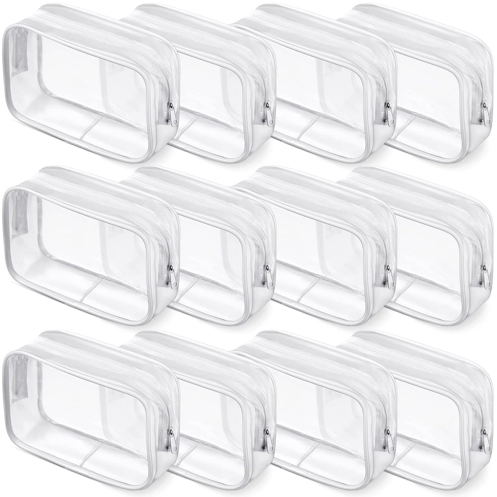 Weewooday clear makeup bags—12-piece set, see-through design for fast cosmetics access.