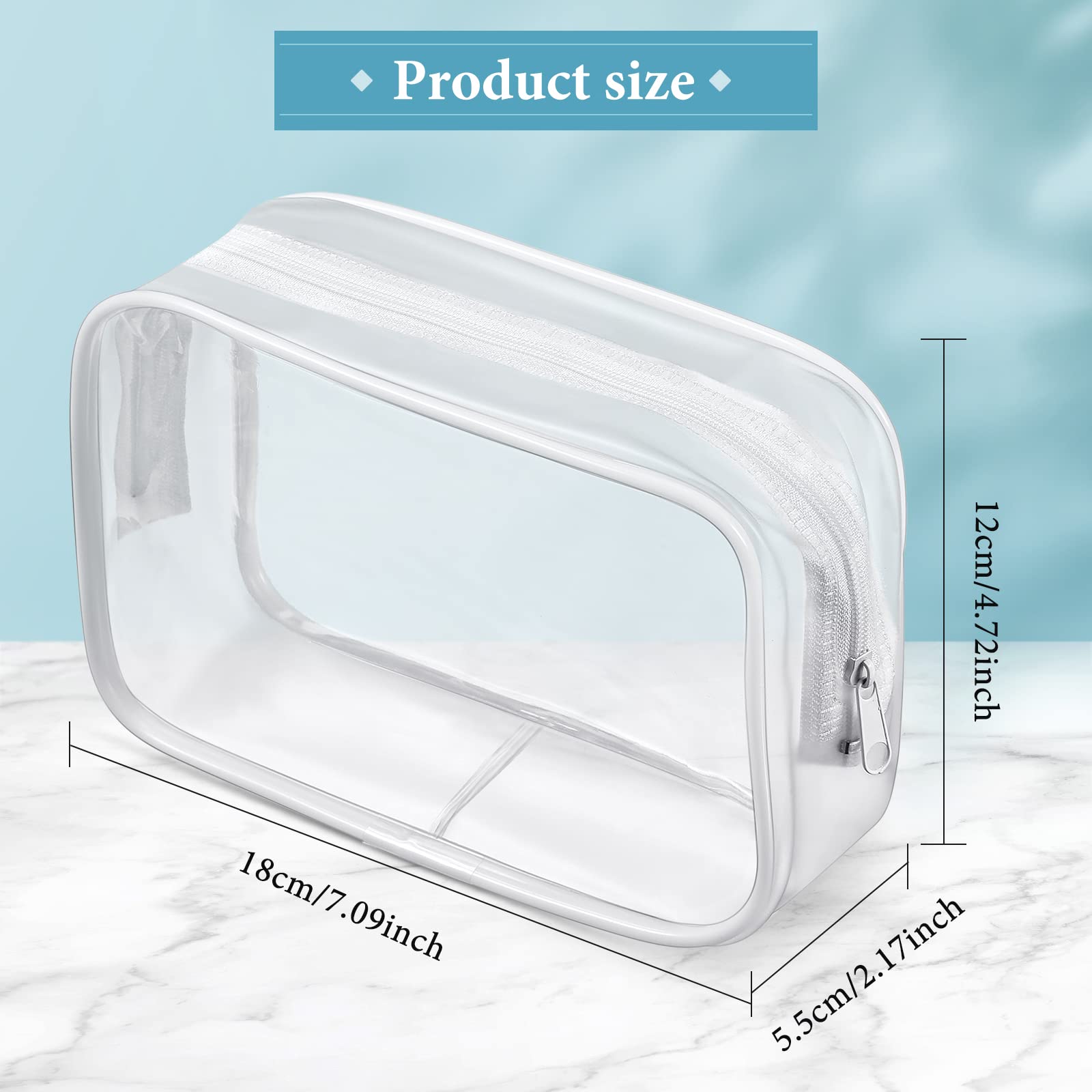 Weewooday cosmetics tote transparent zipper bag for easy organization while traveling.