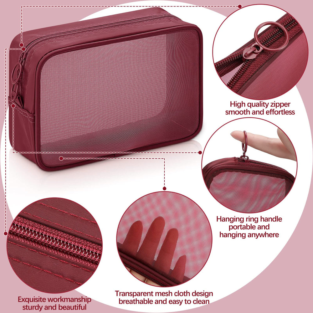 Weewooday large mesh makeup bag provides extra space for cosmetics and toiletries.