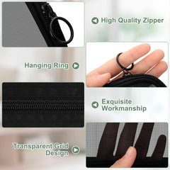 Weewooday mesh makeup bag lightweight-material ideal for daily carry