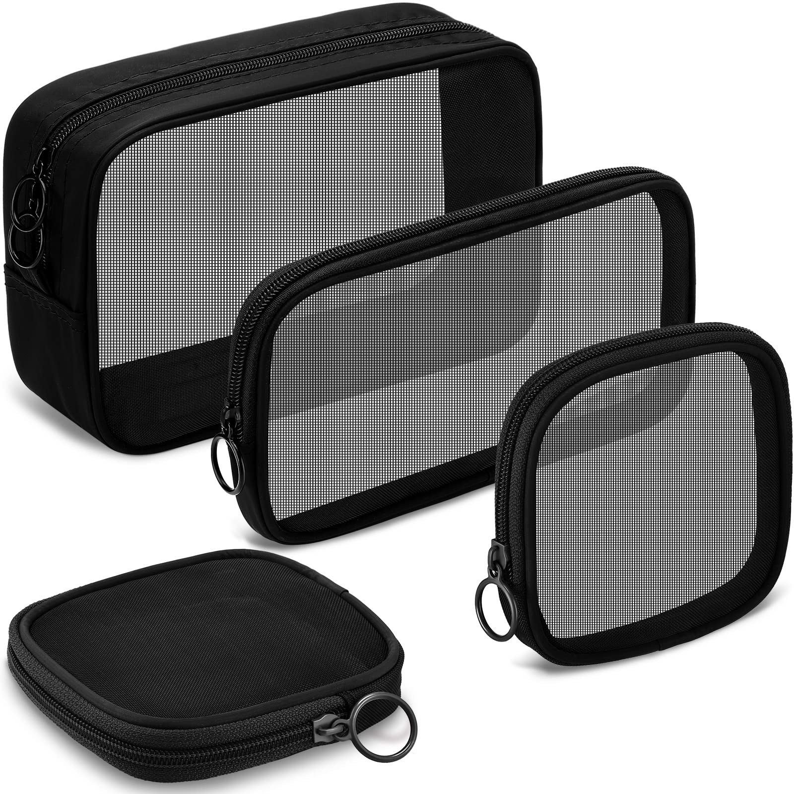 Weewooday mesh makeup bag transparent design for quick access to cosmetics on the go
