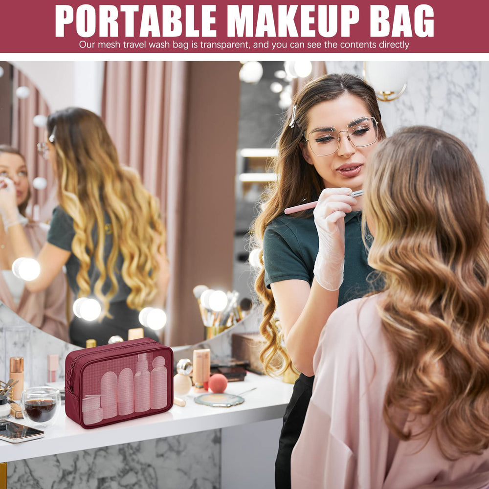 Weewooday multipurpose mesh travel pouch suitable for cosmetics and small accessories.