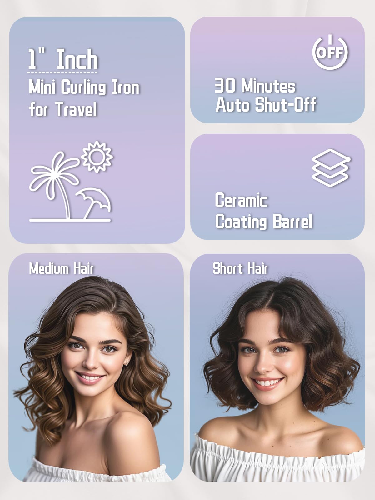 WEEYUM travel curling iron LED display shows precise temperature for control.