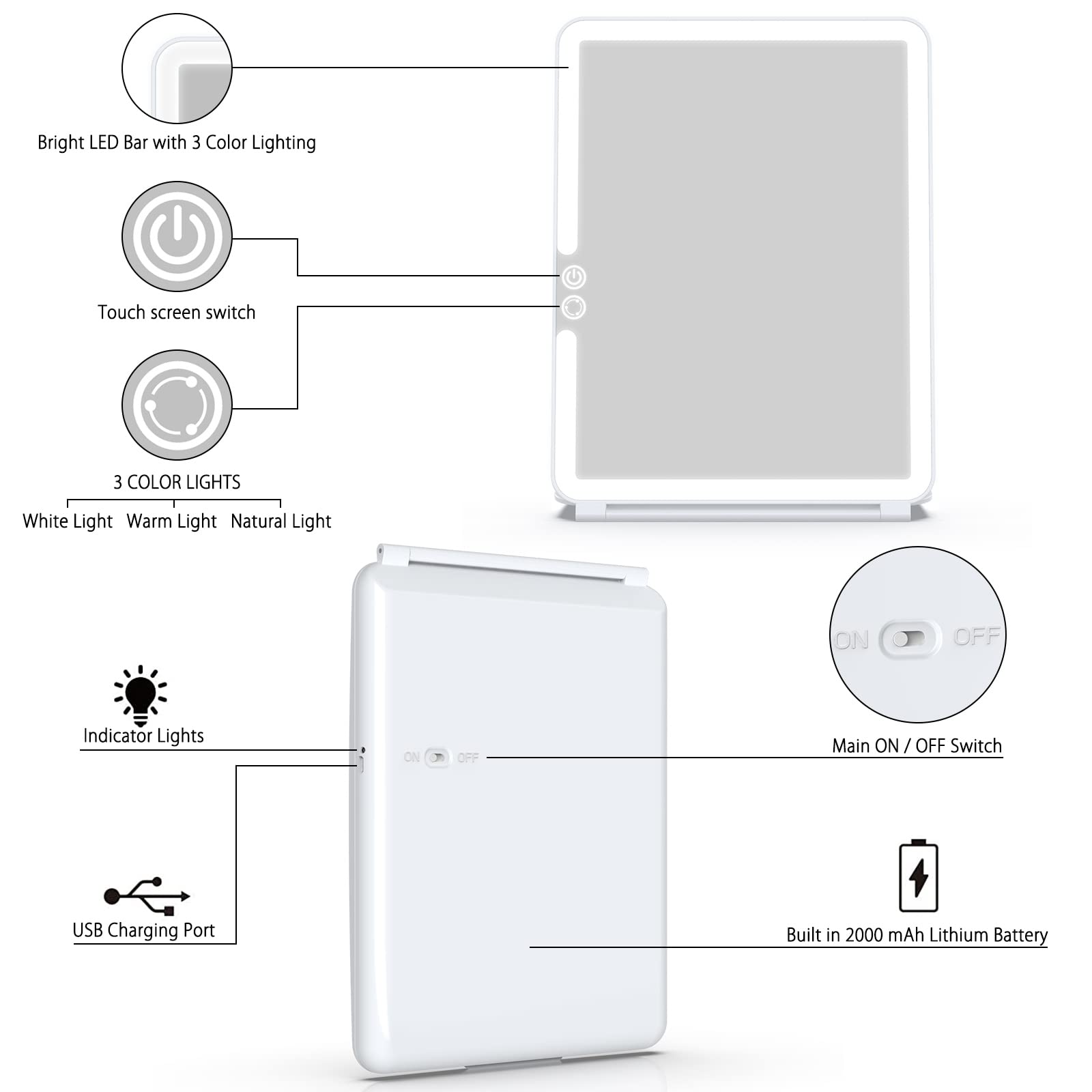 WEILY gift-ready lighted mirror, a thoughtful present for makeup lovers.